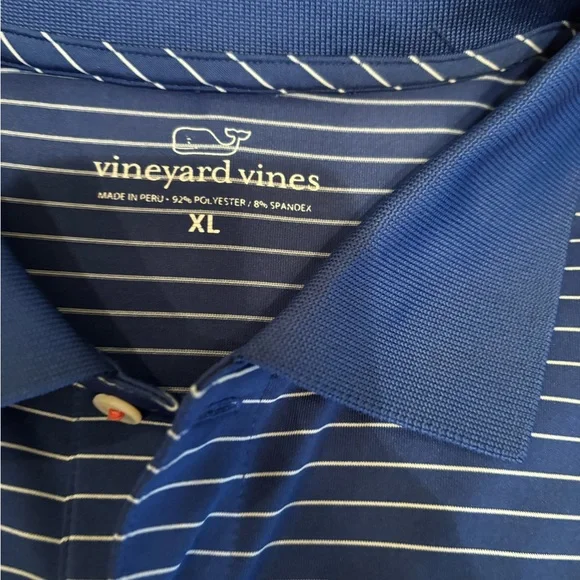 Vineyard Vines Men's Blue Striped Polo Shirt Size XL - Picture 7 of 9